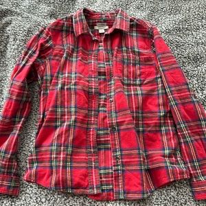 WOMENS LL Bean scotch plaid relaxed fit flannel - small